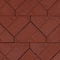 Bisschopsmuts rood 29,5x21/10,5x8 cm. ~