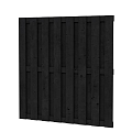 Naaldhout geschaafd plankenscherm 18-planks 15 mm, 180x180 cm. recht, geïmpregneerd en zwart gedompe