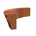 Keerwand binnenbocht taps tbv zitvlak - Cortenstaal