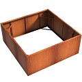 CorTen bloembak zonder bodem (LxBxH) 200x200x80 cm. (2 mm.) ~