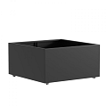 Aluminium bloembak met wielen (LxBxH) 120x120x60 cm. (3 mm.) ~