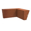 CorTen keerwand 60 cm. binnenhoek taps 100-40 cm. (3 mm.) ~