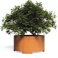 Ronde CorTen plantenbak met pootjes