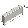 Opsluitband met schuine zijde grijs 100x30x15 cm. 2/2 type Ic2 ~