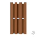 WPC-bruin FSC tuinscherm "Design" recht 7L 13mm met alu liggers 39x900x1800mm bc ~
