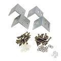 Aluminium beslagset hoek (tbv tuinhekken) 4 stuks in blisterverpakking bc ~