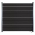 WPC-antraciet FSC tuinscherm "Modular" recht 8L 20mm met aluminium liggers 1800x1800 krimpfol. ~