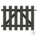 WPC-antraciet FSC tuinpoort "Luxe" met alu-antra liggers 23x1000x800mm incl. beslag (RVS schr) bc ~