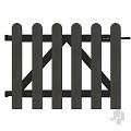 WPC-antraciet FSC tuinpoort "Class" rond alu-antra liggers 23x1000x800mm incl. beslag (RVS schr) bc ~