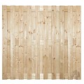 Grenen PEFC tuinscherm recht 19/3L 15mm 45x1800x1800mm glad / RVS [geimpregneerd] bc ~
