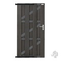 WPC-antraciet FSC tuindeur "Basic" recht met alu- antra liggers 29x900x1800mm incl. beslag bc ~