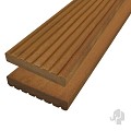 Bangkirai KD decking 25x145x3050 mm groef/glad ~