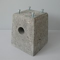 Betonpoer 4x M12 draadhuls incl. bout 25x25x30 cm. ~