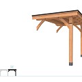 Buitenverblijf plat dak Excellent Modulair, douglas, rechterdeel L/A, 193x307 cm, onbehandeld ~