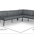 Liv Lounge Dining Set Right Charcoal ~