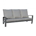 Valencia Lounge Bench 3-Seater Swiss Fabrics all weather kussens  Charcoal (199x88x88 cm) ~