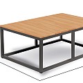 Rio Square Coffee Table XXL Solid Teak (FSC) blad Charcoal / Teak (80x140x44 cm) ~