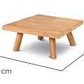 Wakkanda Small Table Solid Teak (FSC)blad en Poten Teak (80x80x34 cm) ~