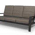 Queens Lounge Bench 3-Seater Swiss Fabrics all weather kussens VERSTELBAAR Charcoal (210x94x89 cm) ~
