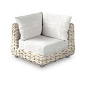 Wakkanda Lounge Small Corner robuuste 20 mm PE draad. Swiss Fabrics all weather kussens Kubo (100x100x85 cm) ~