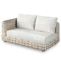 Wakkanda Lounge 2-Seater Right robuuste 20 mm PE draad. Swiss Fabrics all weather kussens Kubo (173x100x85 cm) ~