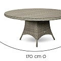 Doncaster	Dining Table met glasplaat 170 cm Ø Weathered Grey ~