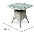 Doncaster Side Table glasplaat Weathered Grey (55x55x55 cm) ~