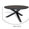 Omnigo Dining Table Charcoal Ø 150 cm. ~