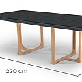 Table incl Top Nida 220 Dekton- TEAK Bromo Nida / Bromo (220x100 cm) ~