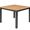 Briga Table Solid Teak Top Charcoal Frame