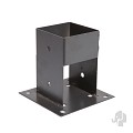 Paalhouder met voet (tbv paal 70x70) [antraciet gepoedercoat] bc ~