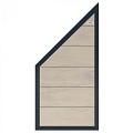 WPC-duo-grijs FSC tuinscherm "Forte" schuin met aluminium-antraciet kader 40x900x1800mm bc ~