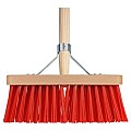 Bezem kunststof rood incl. steel 28 cm ~