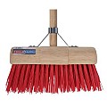 Bezem halfrond kunststof rood compleet 31 cm ~