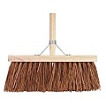 Bezem natuurvezel haren incl. steel 37 cm ~