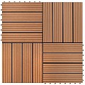 WPC-bruin FSC tuintegel 4L 11mm click 24x300x300mm groef 4st/set RVS bc ~