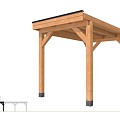 Buitenverblijf plat dak Premium Modulair, douglas, linkerdeel XL/A, 207x357 cm, onbehandeld ~