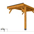 Buitenverblijf plat dak Premium Modulair, douglas, tussenstuk L/B, 243x307 cm, transparant gespoten ~