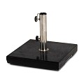 Parasolvoet 30 kg zwart gepolijste graniet parasolvoet, stokdiameter tot 48 mm. wieltjes / handgreep Zwart gepolijst (45x45 cm) ~