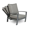 Valencia Lounge Chair Swiss Fabrics all weather kussens en verstelbare rug (gaslift) Charcoal (77x88x88 cm) ~