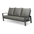 Valencia Lounge Bench 3-Seater Swiss Fabrics all weather kussens  Charcoal (199x88x88 cm) ~