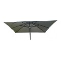 Duraflex zweefparasol dubbele knikfunctie. exclusief (kruis)voet. Swiss Fabrics doek Charcoal (300x400 cm) ~