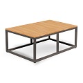 Rio Square Coffee Table XXL Solid Teak (FSC) blad Charcoal / Teak (80x140x44 cm) ~