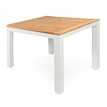 Briga Dutch Table Solid Teak (FSC) blad Wit Frame / Teak (100x100 cm) ~