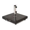 Parasolvoet 40 kg zwart gepolijstegraniet parasolvoet, stokdiameter tot 48 mm. 4 wieltjes / handgreep Zwart gepolijst (50x50 cm) ~