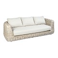 Wakkanda 3-Seater Lounge bank robuuste 20 mm PE draad. Swiss Fabrics all weather kussens Kubo (234x100x85 cm) ~