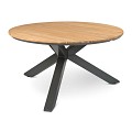 Orbital Dining Table Solid Teak (FSC) Tafelblad Charcoal / Teak (120 cmØx75 cm) ~