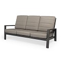 Queens Lounge Bench 3-Seater Swiss Fabrics all weather kussens VERSTELBAAR Charcoal (210x94x89 cm) ~