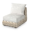 Wakkanda Lounge Center element robuuste 20 mm PE draad. Swiss Fabrics all weather kussens Kubo (72x100x85 cm) ~