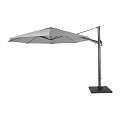 Duraflex zweefparasol dubbele knikfunctie. exclusief (kruis)voet. Swiss Fabrics doek Lichtgrijs (350 cmØ) ~